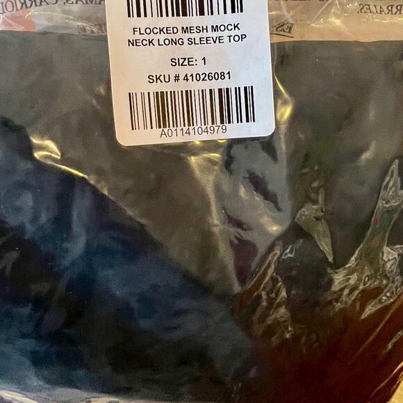 TORRID Women's Flocked Mesh Mock Neck Long Sleeve Top 1(14-16) Plus Size NWT - Picture 6 of 6